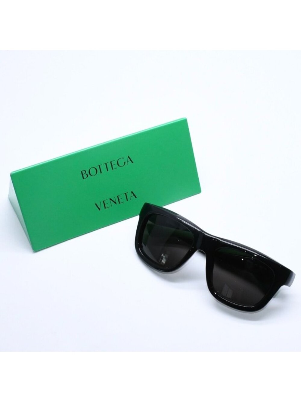 Bottega Veneta Sunglasses Made in Japan Acetate Rubber Black Green 53 Eyewear